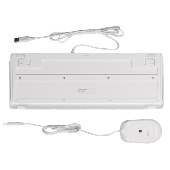 Комплект дротовий Fstyler клавіатура+миша, білий, USB