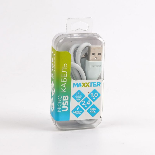 Кабель micro USB 2.0 A-тато/Micro B-тато, преміум, 2.4 А
