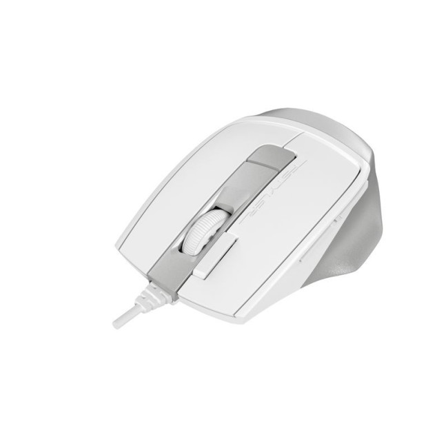 Миша дротова безшумна Fstyler, USB, 2400 dpi, білий+сірий