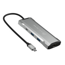 Док станція USB-C 10Gbps, 7-в-1 (хаб/HDMI/PD/картридер), сірий