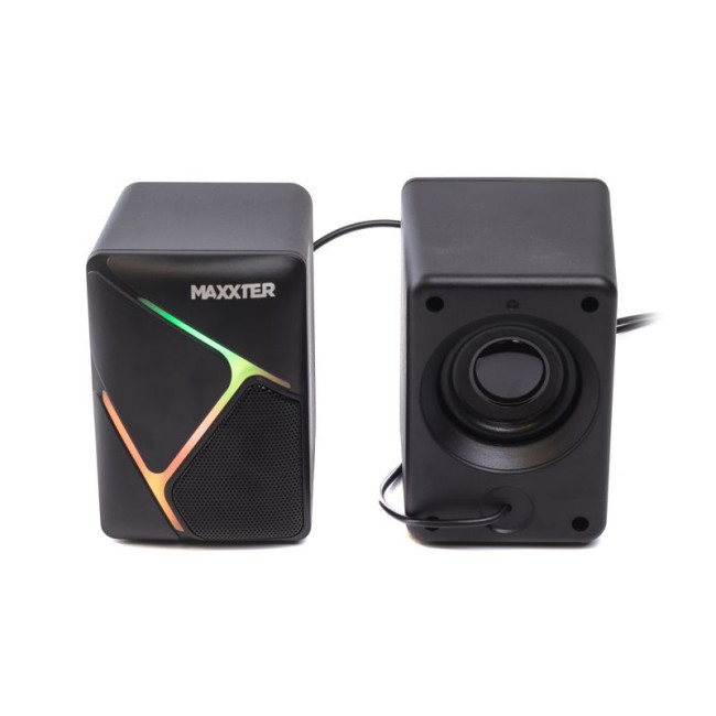 Акустична система, пластиковий корпус, 6 Вт, USB живлення, RGB підсвічування, чорний