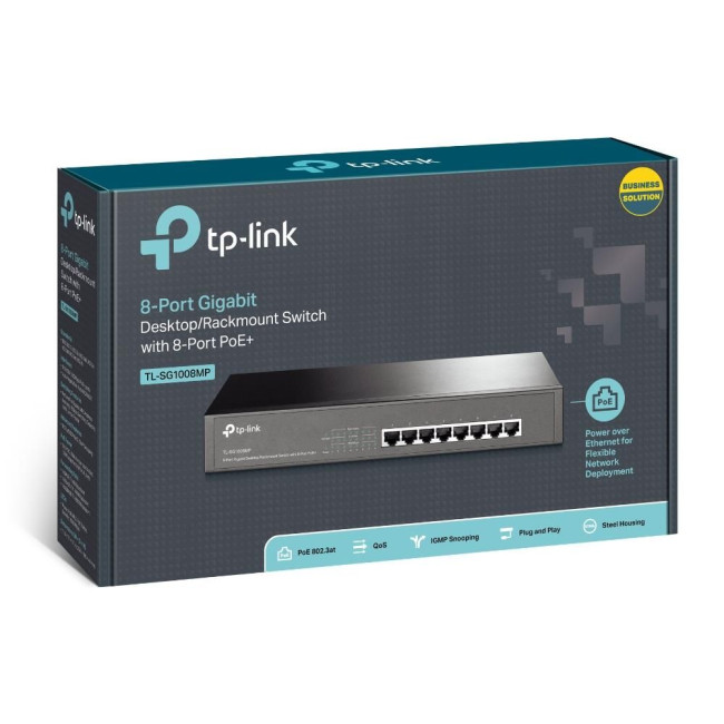 Стієчний свитч з 8 портами PoE +, TL-SG1008MP  TP-Link