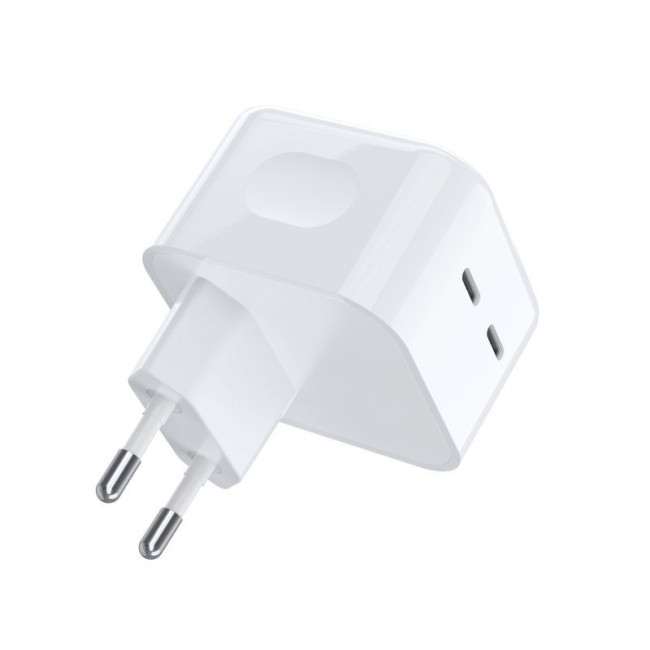 Мережевий зарядний пристрій, 2 USB-С, 35 Вт, PD/QC