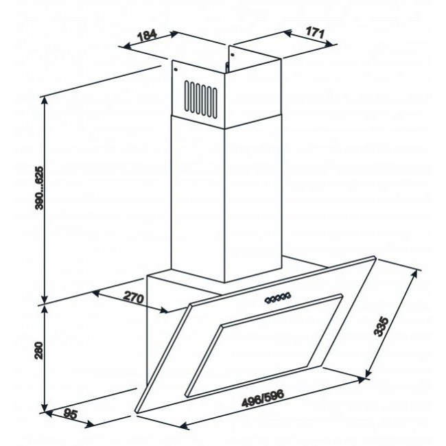 Витяжка Eleyus Vertical 700 50 BL