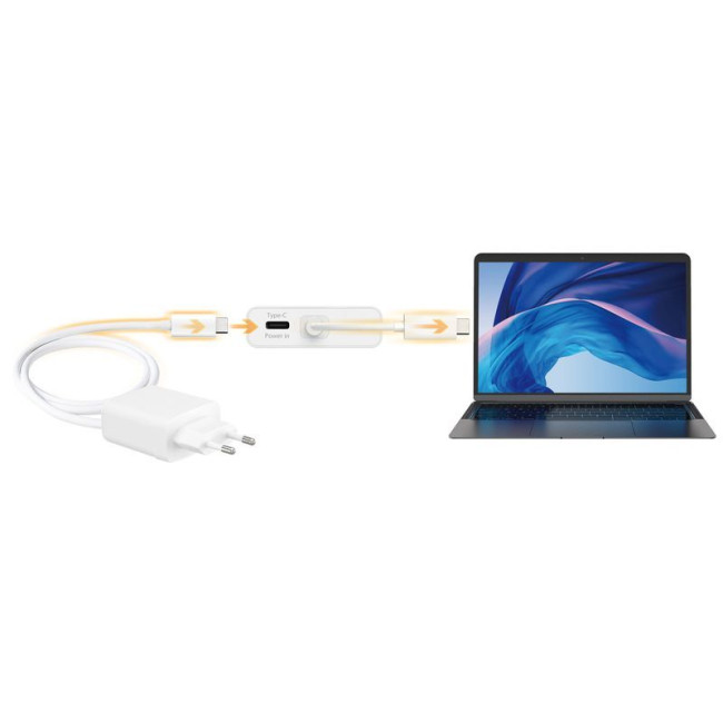 Мультиадаптер USB-C 5-в-1 (хаб/HDMI/PD/LAN), сірий