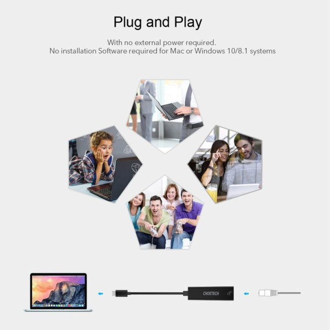 Адаптер, з USB Type-C на Gigabit Ethernet