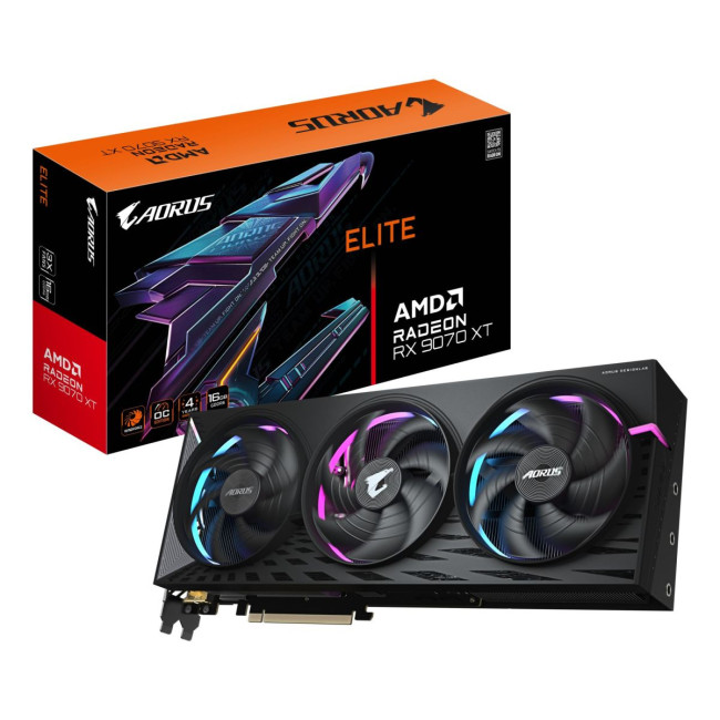 Відеокарта PCIE16 RX9070XT 16GB GDDR6 R9070XTAORUS E-16GD GIGABYTE