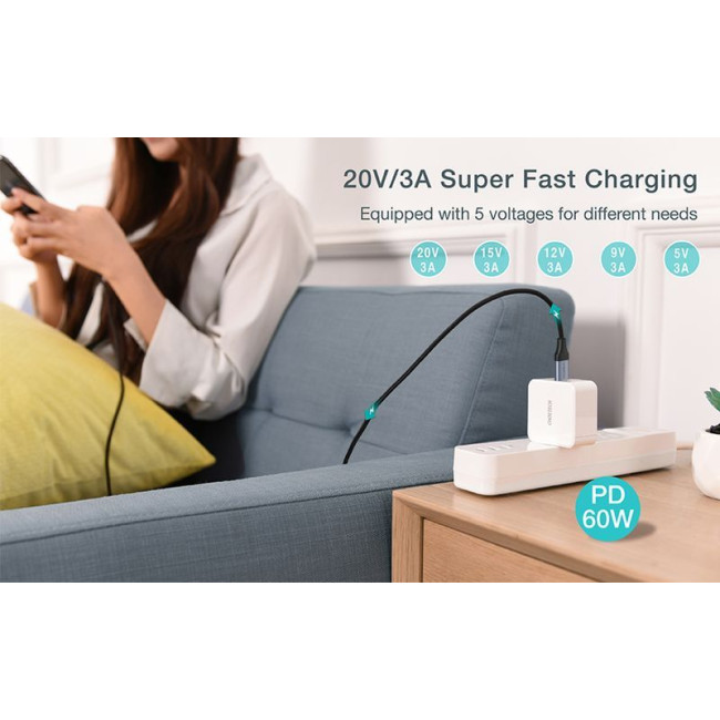 Кабель USB 2.0 C-тато/C-тато, 60 ватт, 2 м, преміум