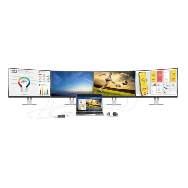 Адаптер-перехідник USB-C на 4 HDMI (4 незалежних екрани)