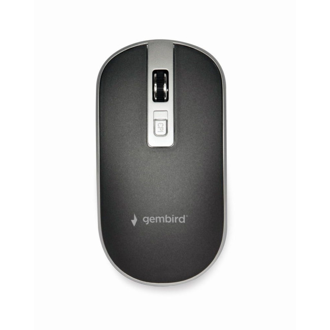 Бездротова оптична миша, USB, 1600 dpi, чорна з сірим