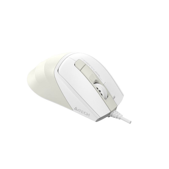 Миша дротова безшумна Fstyler, USB, 2400 dpi, білий+кремовий
