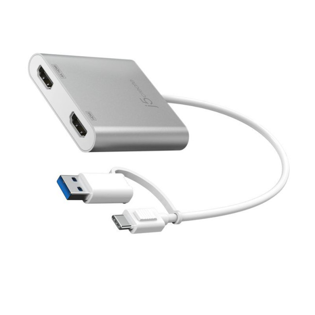 Адаптер-перехідник USB-C/A на 2 HDMI (2 незалежних екрани)