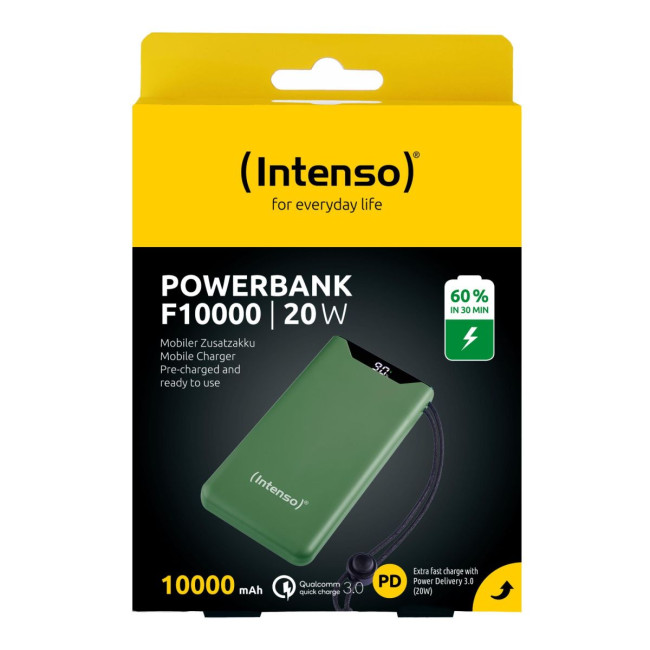 Портативний зарядний пристрій USB 10000MAH QC3.0 GREEN F10000 7332037 INTENSO