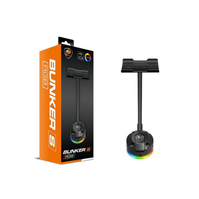 Тримач для навушників, RGB підсвічування, 2x USB 2.0 Hub, патентована вакуумна система фіксації