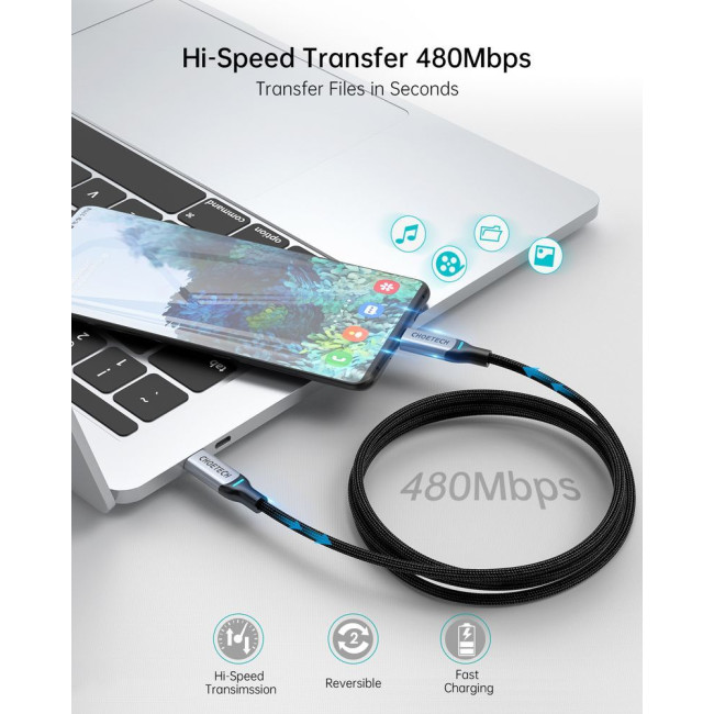 Кабель USB 2.0 C-тато/C-тато, 100 ватт, 1.8 м, преміум