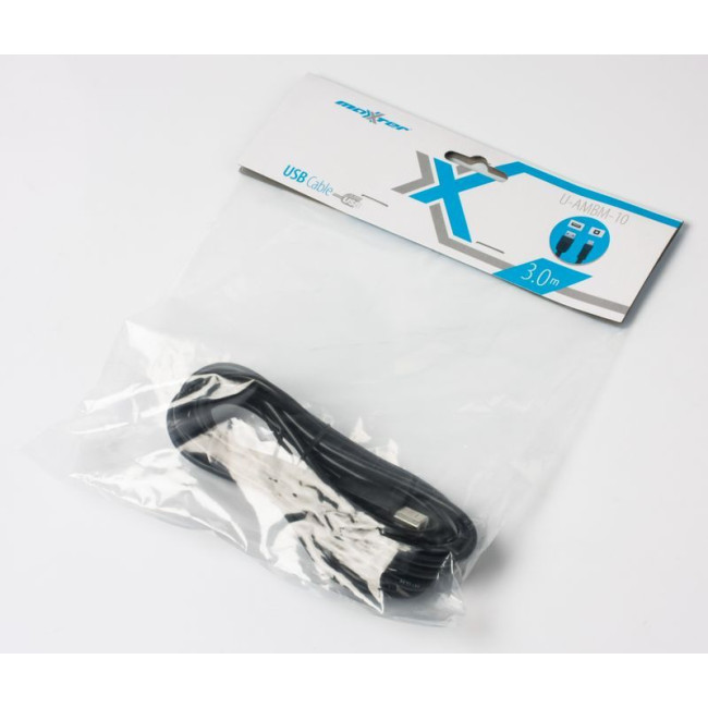 Кабель USB2.0 AM/BM, 3 м, чорний