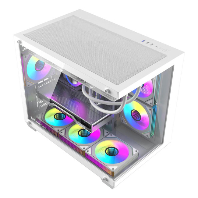 CASE MINITOWER MATX W/O PSU/B275 PRO WHITE DARK FLASH