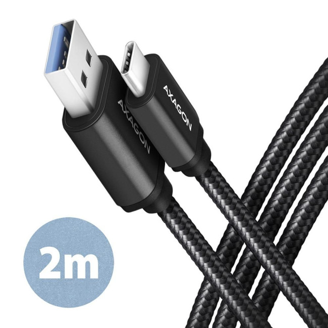 Кабель USB-C TO USB3.2 2M BLACK BUCM3-AM20AB AXAGON