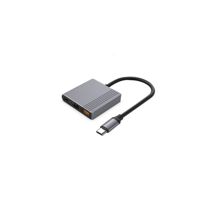 Док станція USB-C 3-в-1 (USB/HDMI/PD), сірий