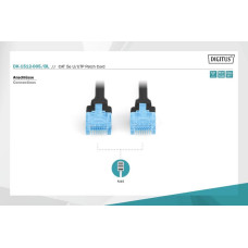Патч-корд CAT 5e U-UTP, ПВХ AWG 26/7, довжина 0,5 м, чорний DK-1512-005/BL DIGITUS by ASSMANN