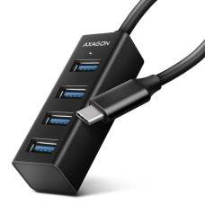 Хаб AXAGON HUE-M1C SuperSpeed USB-C MINI hub, USB-C кабель 20см, Чорний