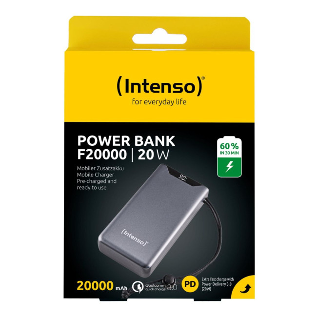 Портативний зарядний пристрій USB 20000MAH QC3.0 GREY F20000 7332054 INTENSO