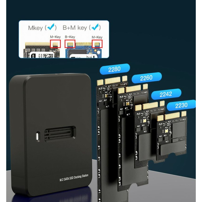 Док-станція для жорстких дисків USB Type-C M.2 SATA & NVME SSD