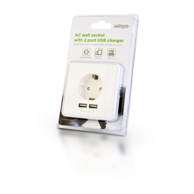 Розетка із зарядкою USB x2, 2.4 A