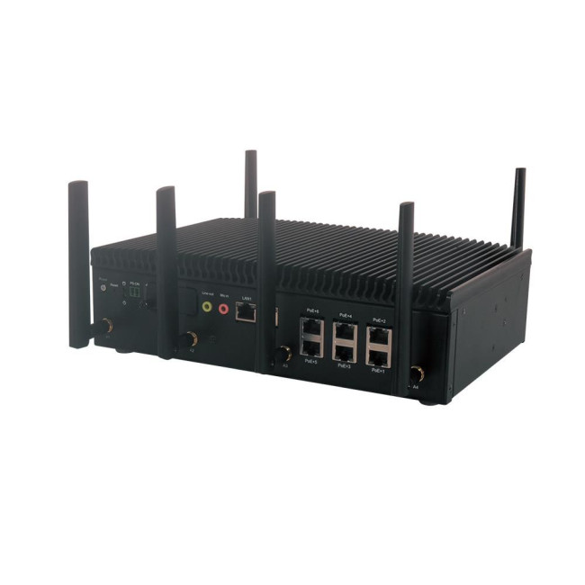ПК- типу неттоп. IIOT-I530H Lanner Intel i7-1185GRE CPU with DDR4 SODIMM 32GB, 2*HDMI, 2* 2.5GbE & 6*GbE PoE+, 2*RS-232/422/485, 4*USB3.0, Audio, DIO, 1* M.2 B 3042/3052 w/ dual-SIM sockets, 1* M.2 E
