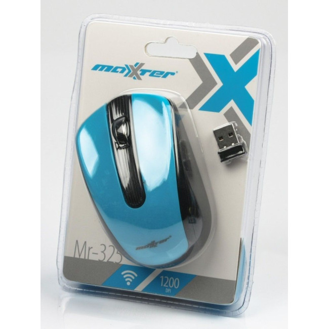 Миша бездротова, USB, 1200 dpi, блакитнa