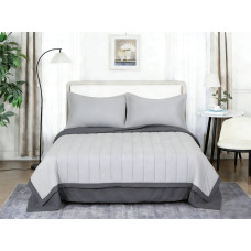 Комплект постільної білизни з легкою ковдрою Soho Євро 200х220 см Light gray/Dark gray