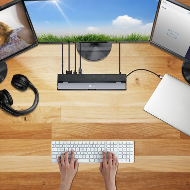 Док станція USB-C 10-в-1 (HDMI/PD/USB-A/USB-C/LAN/картридер/аудіо)