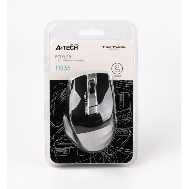 Миша бездротова Fstyler, USB, 2000 dpi, сірий
