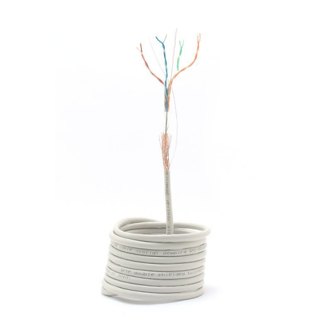 CAT5e, одножильна, мідь,24AWG, подвійне екранування, 305 м