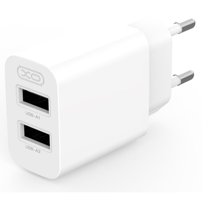 Мережевий зарядний пристрій XO L109 - 12W Dual port USB-A White