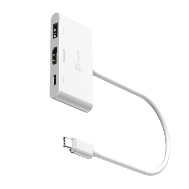 Мультиадаптер USB-C на HDMI/USB-A/USB-C (тільки живлення PD), білий