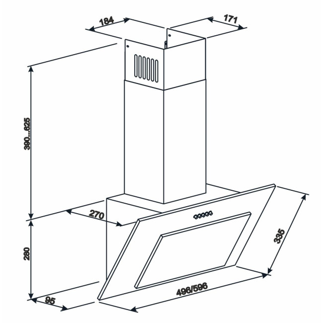 Витяжка Eleyus Vertical 1000 60 WH