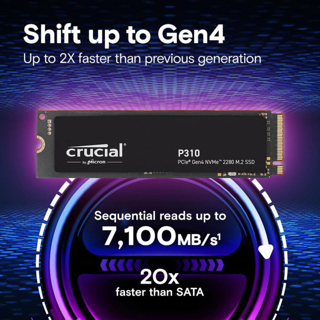 Твердотільний запам’ятовувальний пристрій накопичувач (SSD) G4 M.2 NVME 2TB P310 CT2000P310SSD8 CRUCIAL