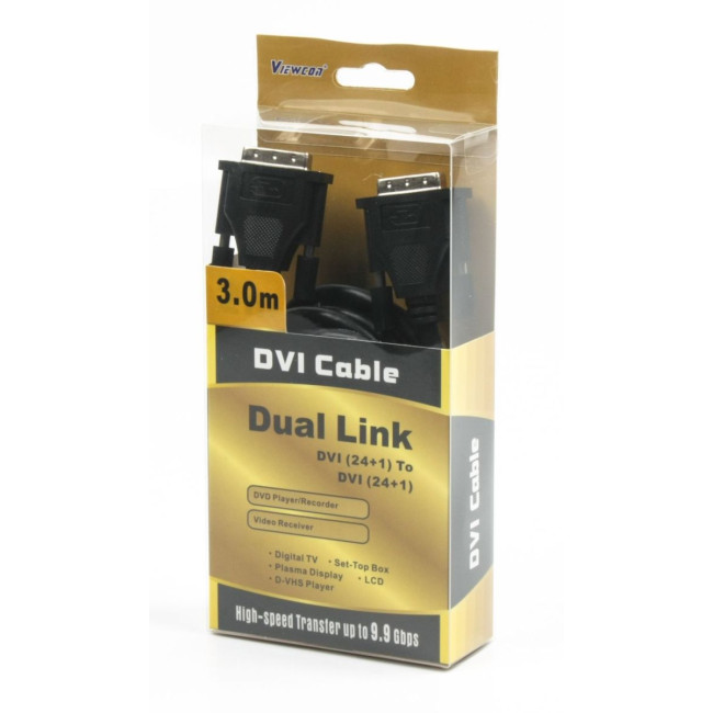 Кабель DVI dual link 3 м, 24+1, блістер