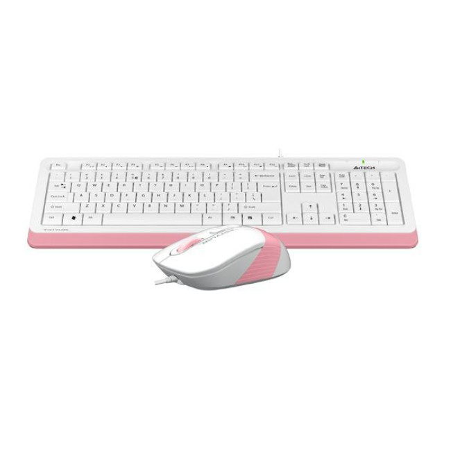 Комплект дротовий Fstyler клавіатура+миша, чорно-рожевий, USB