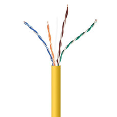 CAT5e, одножильна, алюміній під міддю (CCA), AWG24), неекранована, жовтий, 305 м