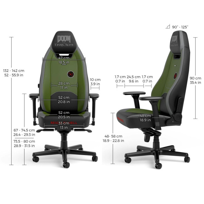 Ігрове крісло Noblechairs LEGEND DOOM the Dark Ages, зелений
