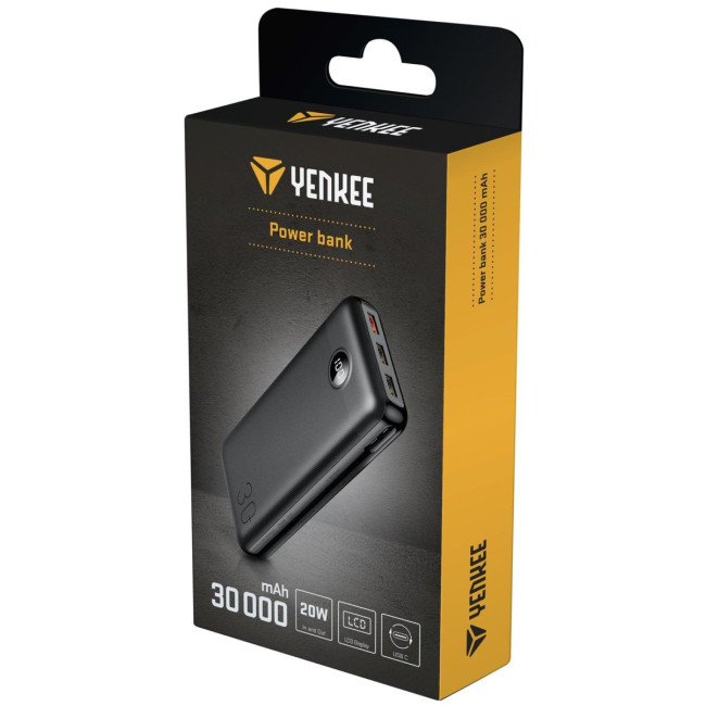 Портативний зарядний пристрій Yenkee YPB 3018 - 30000 mAh PD20W Black