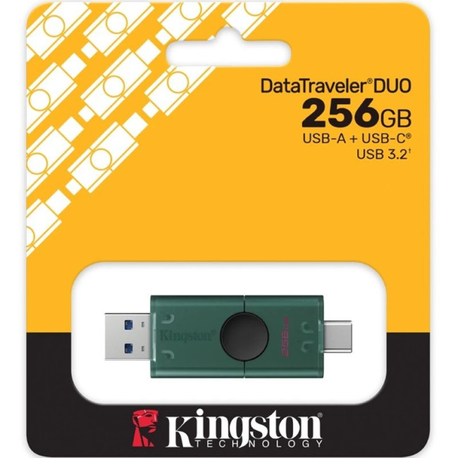 Flash Drive Kingston DataTraveler Duo USB3.2 256GB Type-C Green (DTDEG2/256GB) 