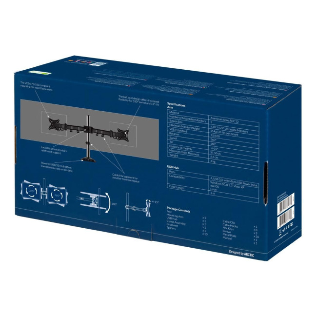 Кріплення для монітора ARM Z2 PRO GEN 3 DUAL AEMNT00050A ARCTIC