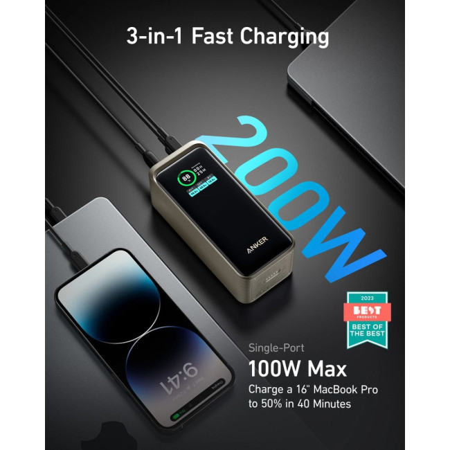 Портативний зарядний пристрій Anker Prime - 20000 mAh 200W PD Black