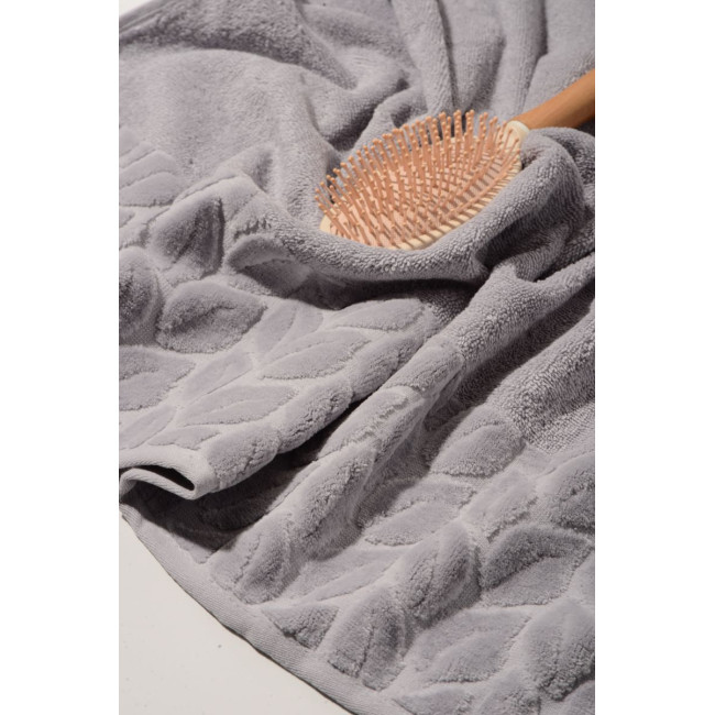 Набір рушників Soho 50х90+70х140 см Leaves Light Gray