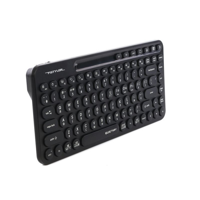 Клавіатура бездротова Fstyler, Bluetooth / 2.4 ГГц, з акумулятором, quiet key, чорний