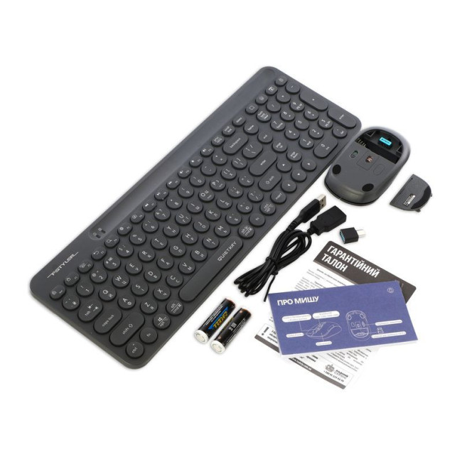 Комплект бездротовий Fstyler клавіатура+миша, сірий, USB