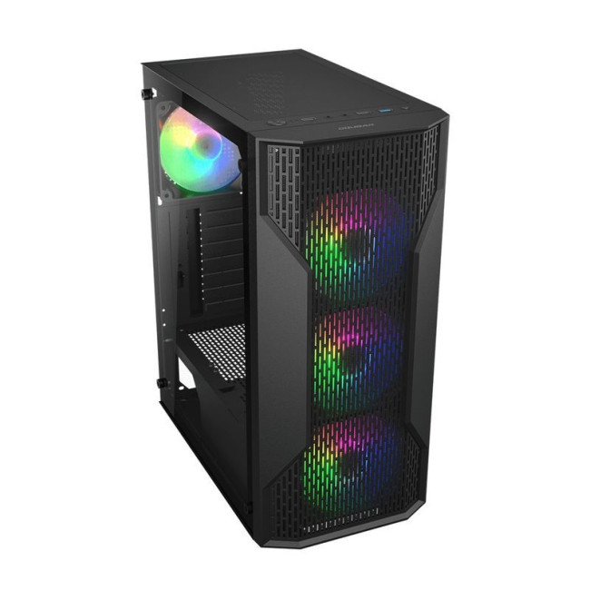 Ігровий корпус, 4*120mm RGB вентилятори передвстановлені, Mini ITX / Micro ATX / ATX, скляне вікно